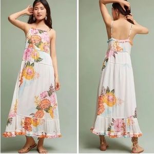 NWOT Farm Rio x Anthropologie Floral Halter Maxi, XS, Maternity Friendly